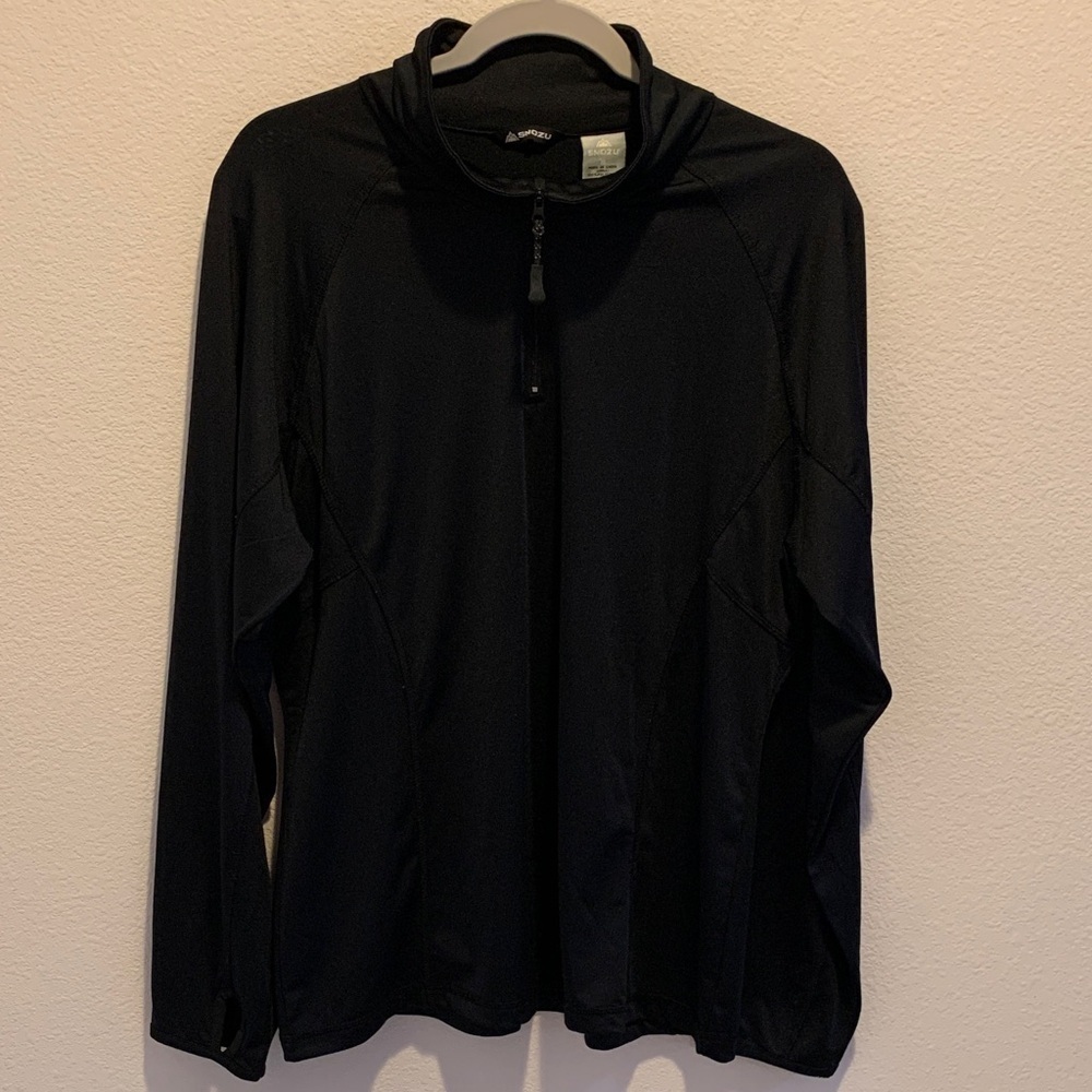 Snozu Black Performance Quarter zip Pullover. Black. XL. Thumb holes.​​​